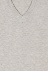 Oatmeal V-Neck Men's Sweater